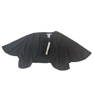NWT Gabriella Rossi Women's Size L Black Shrug Crop Batwing Sleeve